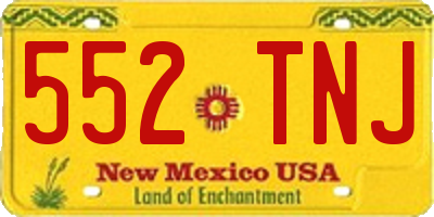 NM license plate 552TNJ