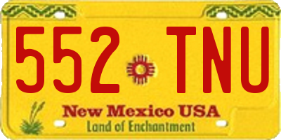 NM license plate 552TNU