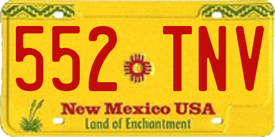 NM license plate 552TNV