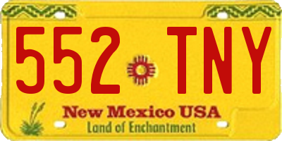 NM license plate 552TNY