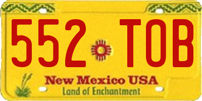 NM license plate 552TOB