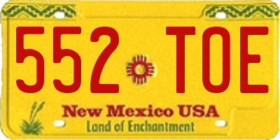 NM license plate 552TOE