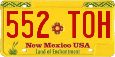 NM license plate 552TOH