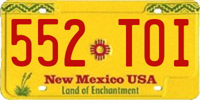 NM license plate 552TOI