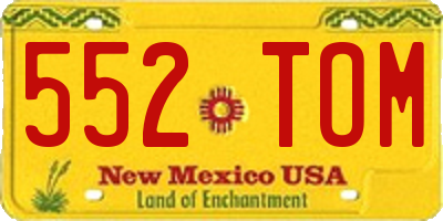 NM license plate 552TOM
