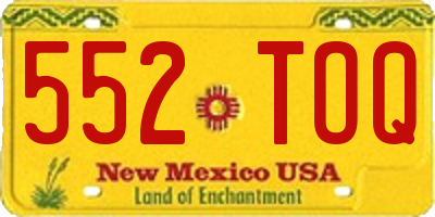 NM license plate 552TOQ