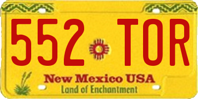 NM license plate 552TOR