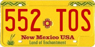NM license plate 552TOS