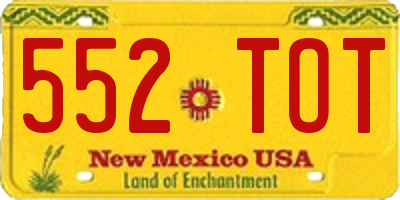 NM license plate 552TOT