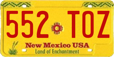 NM license plate 552TOZ