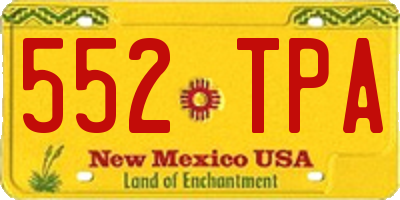 NM license plate 552TPA