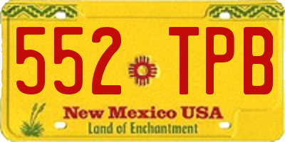 NM license plate 552TPB