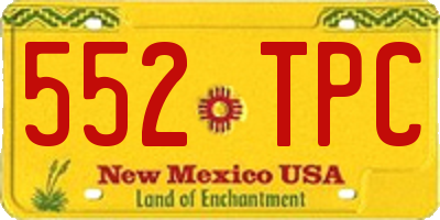 NM license plate 552TPC
