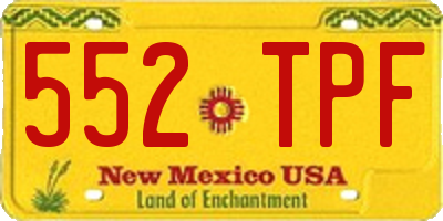 NM license plate 552TPF