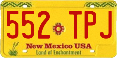 NM license plate 552TPJ