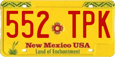 NM license plate 552TPK