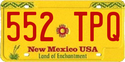 NM license plate 552TPQ