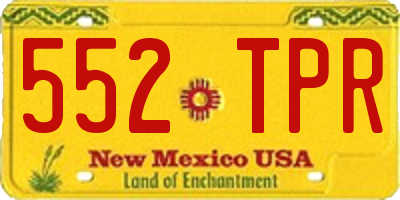 NM license plate 552TPR