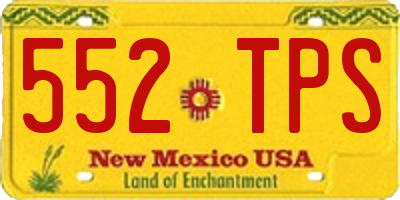 NM license plate 552TPS