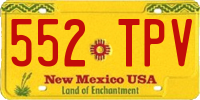 NM license plate 552TPV