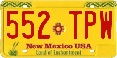 NM license plate 552TPW