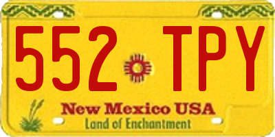 NM license plate 552TPY