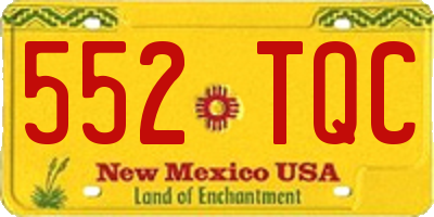 NM license plate 552TQC