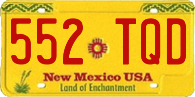 NM license plate 552TQD