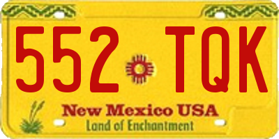 NM license plate 552TQK