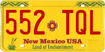 NM license plate 552TQL