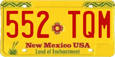 NM license plate 552TQM