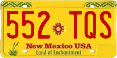 NM license plate 552TQS