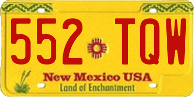 NM license plate 552TQW