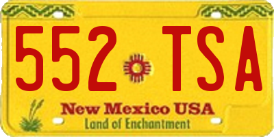 NM license plate 552TSA