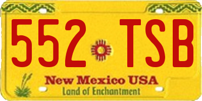 NM license plate 552TSB