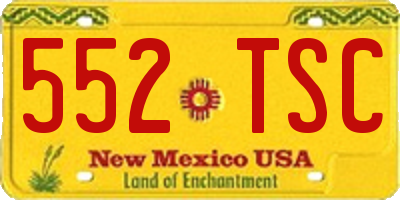 NM license plate 552TSC