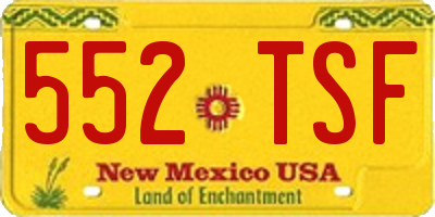 NM license plate 552TSF