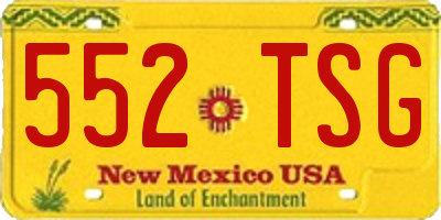 NM license plate 552TSG