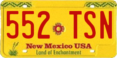 NM license plate 552TSN