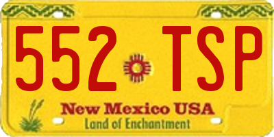 NM license plate 552TSP