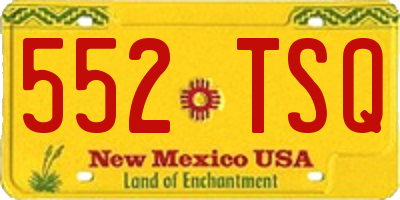 NM license plate 552TSQ