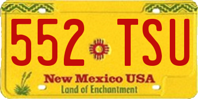 NM license plate 552TSU
