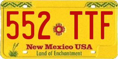 NM license plate 552TTF