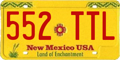 NM license plate 552TTL