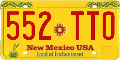 NM license plate 552TTO