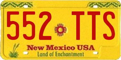 NM license plate 552TTS