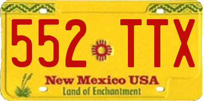 NM license plate 552TTX