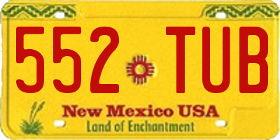 NM license plate 552TUB