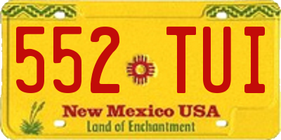 NM license plate 552TUI