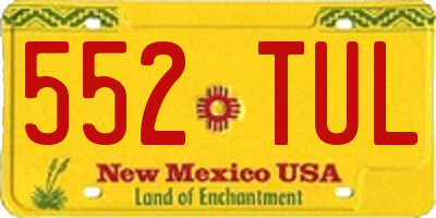 NM license plate 552TUL